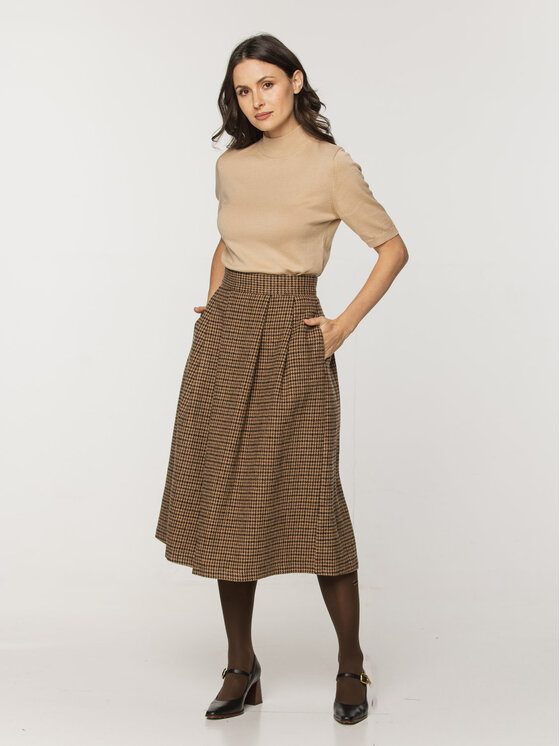Willsoor Willsoor Sweter 88448 Beżowy Close Fit
