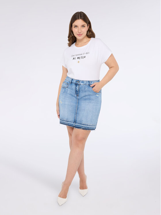 Fiorella Rubino Fiorella Rubino T-shirt G211L008516N011 Bianco Regular Fit