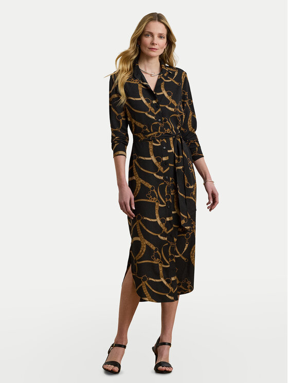 LAUREN RALPH LAUREN LAUREN RALPH LAUREN Košilové šaty 200978812001 Černá Straight Fit