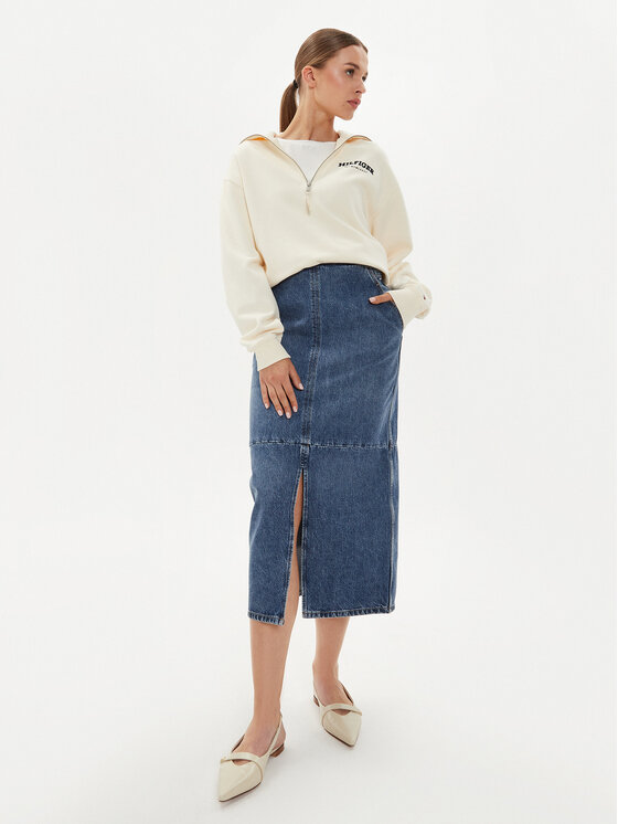Tommy Hilfiger Tommy Hilfiger Džínová sukně WW0WW42582 Modrá Regular Fit