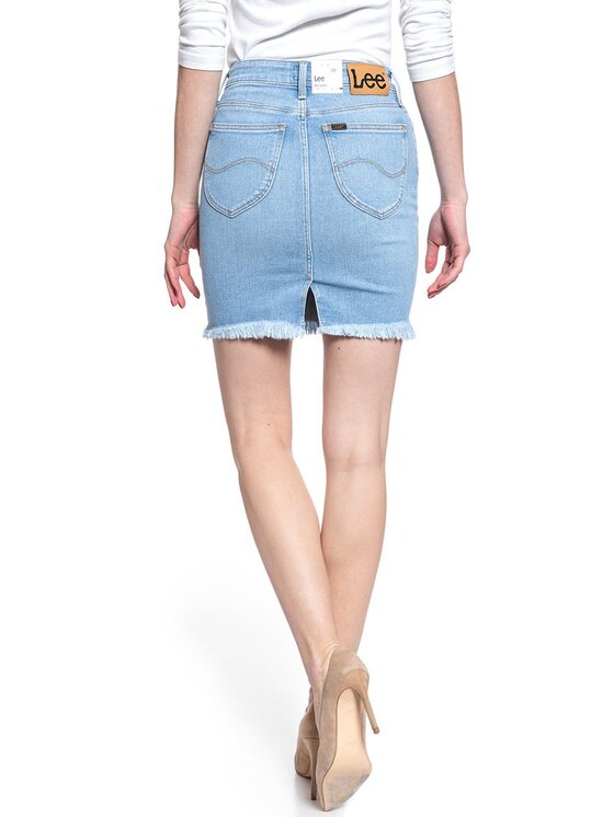 Lee Lee Spódnica mini MID SKIRT Niebieski Regular Fit