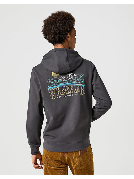 Wrangler Wrangler Bluza HOODIE Czarny Loose Fit
