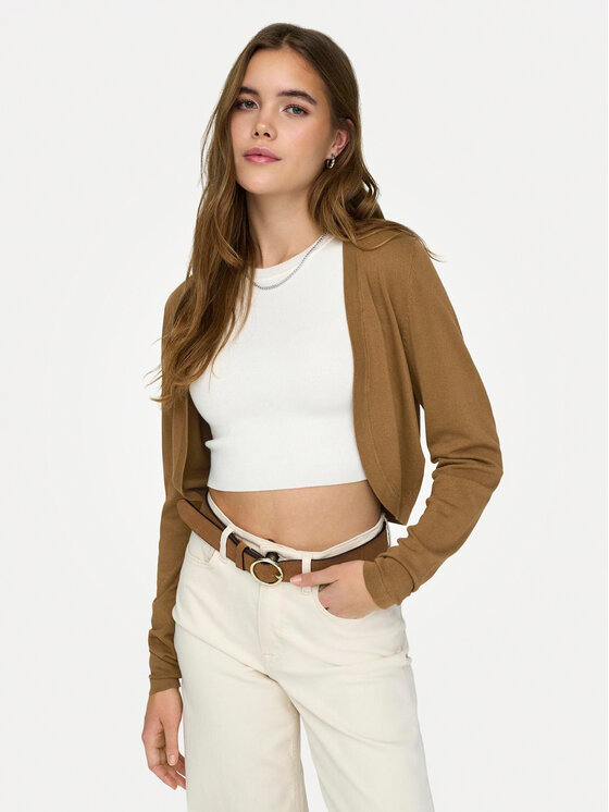JDY Kardigán Basica 15325076 Hnedá Regular Fit