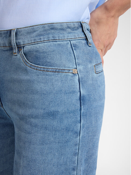 Elena Mirò Elena Mirò Jeansy P512P000389N024 Turkusowy Cropp Fit