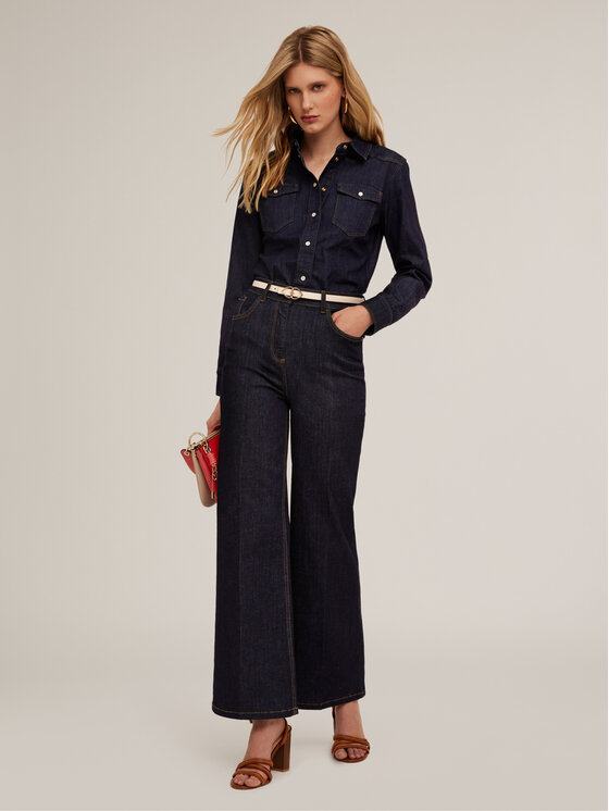 Motivi Motivi Camicia 5449Q100773N034 Blu Slim Fit