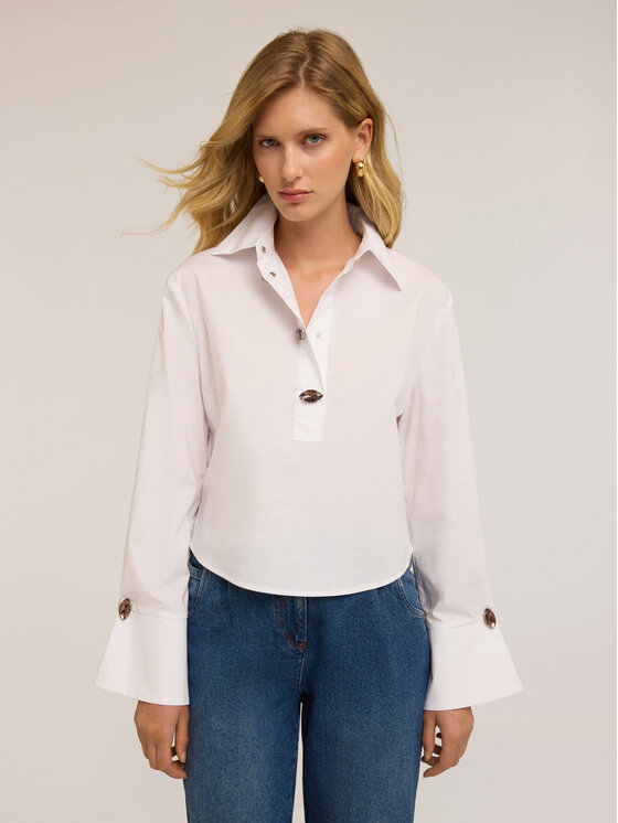 Motivi Motivi Blusa 2723Q001882N011 Bianco Over Fit