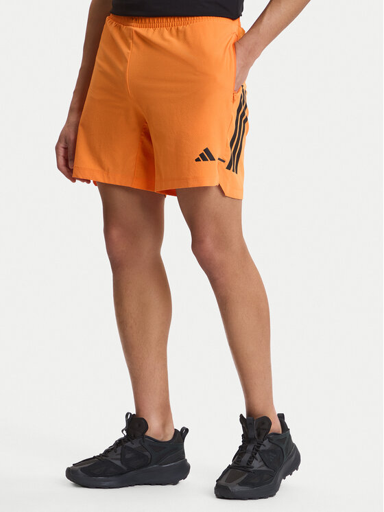 adidas Спортни шорти D4T PrimeLift 3 Stripes KA1197 Оранжев Regular Fit