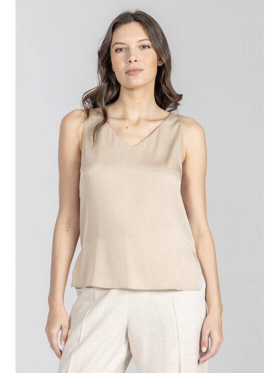 Deni Cler Milano Deni Cler Milano Top T-DC-0008-F2-80-12-1 Beżowy Regular Fit