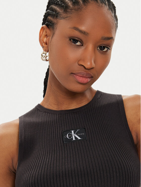 Calvin Klein Jeans Calvin Klein Jeans Top J20J223616 Černá Slim Fit