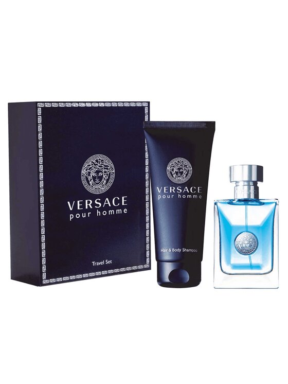 Zestaw zapachowy Versace, Versace Pour Homme zestaw woda toaletowa spray 50ml + żel pod prysznic 100ml