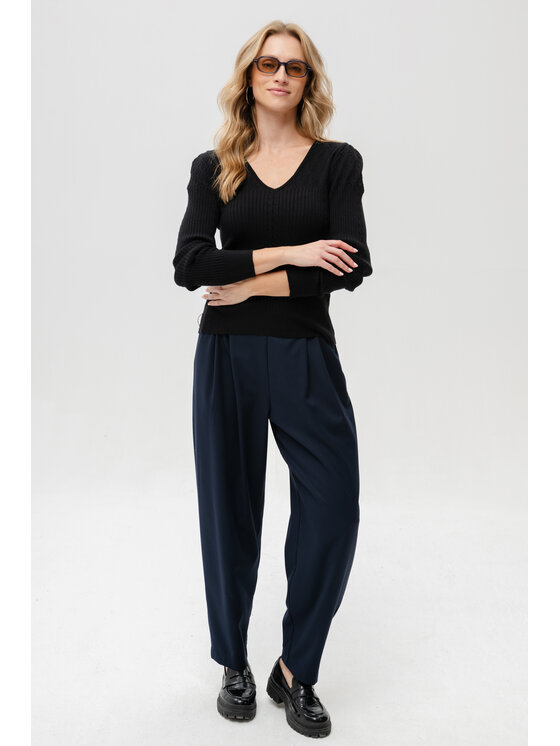 blue shadow blue shadow Spodnie materiałowe Carli Granatowy Regular Fit