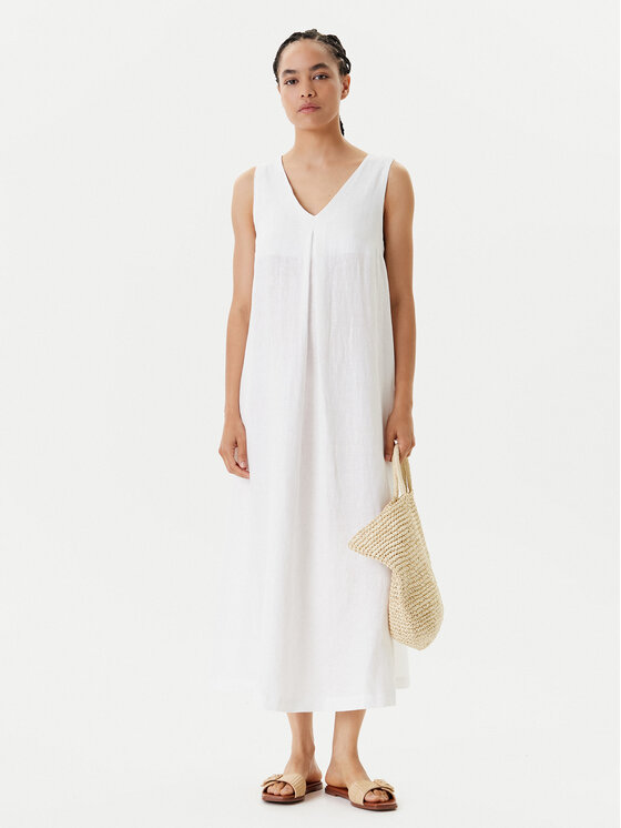 United Colors Of Benetton United Colors Of Benetton Rochie de vară 4AGHDV07C Alb Relaxed Fit