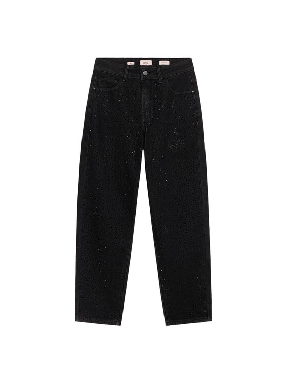 Oltre Oltre Jeansy P454R108937N033 Czarny Baggy Fit