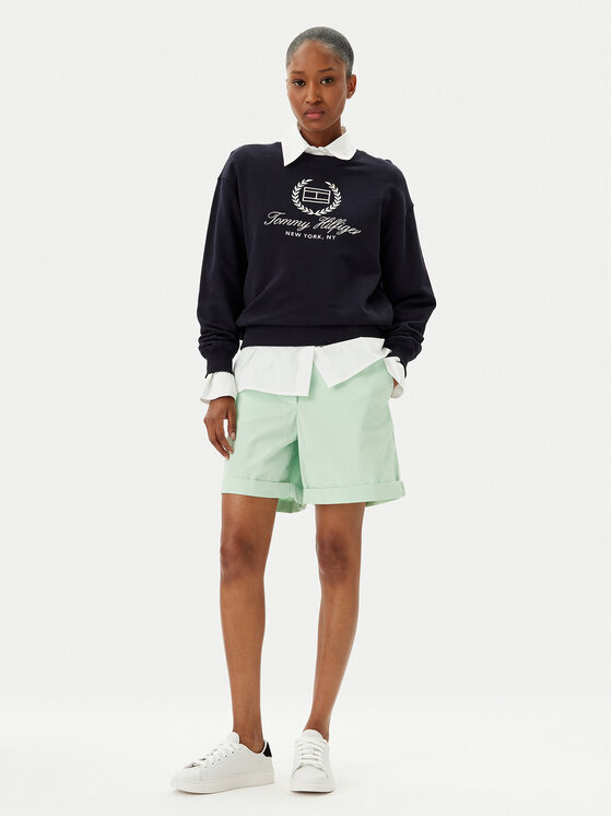Tommy Hilfiger Tommy Hilfiger Pantalon scurți din material WW0WW42457 Verde Regular Fit