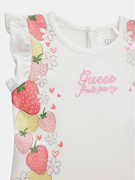 Guess Guess T-krekla un šortu komplekts A6GG00 K6YW0 Balts Regular Fit