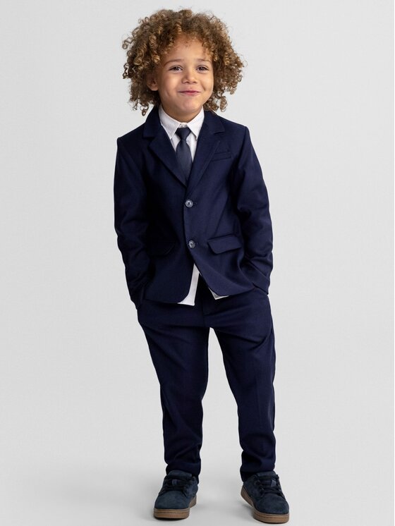 minoti minoti Spodnie materiałowe 29FORMAL251B Granatowy Regular Fit