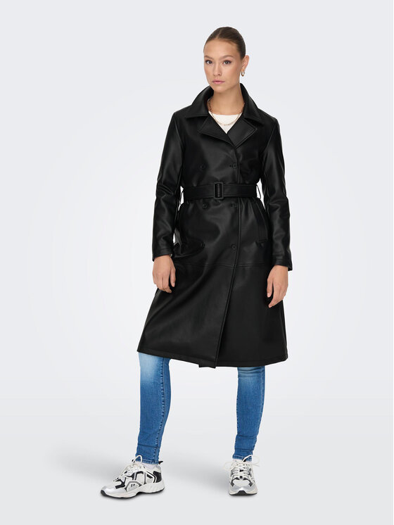 JDY JDY Tenchcoat 15302152 Schwarz Regular Fit