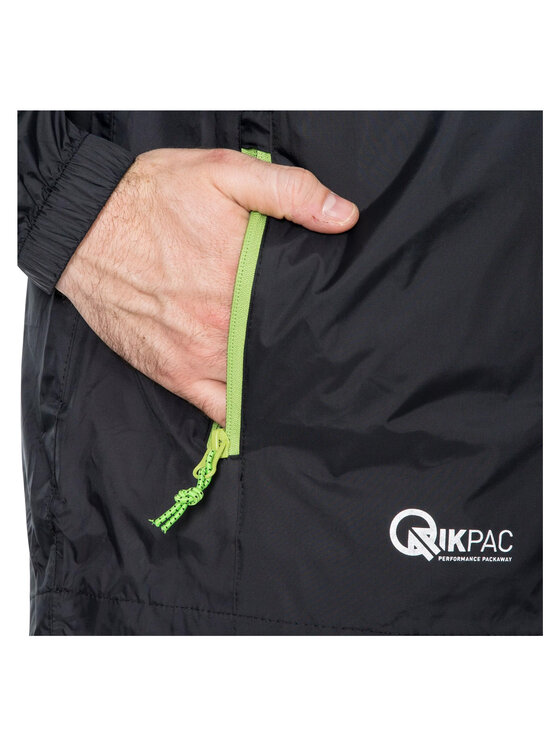 Trespass Trespass Kurtka przeciwdeszczowa Qikpac Czarny Long Fit
