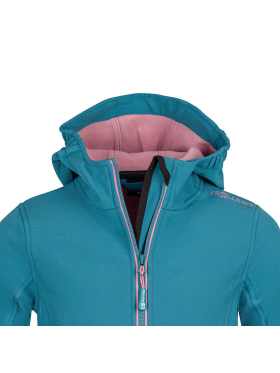 Trollkids Trollkids Kurtka softshell 175-334 Turkusowy Regular Fit