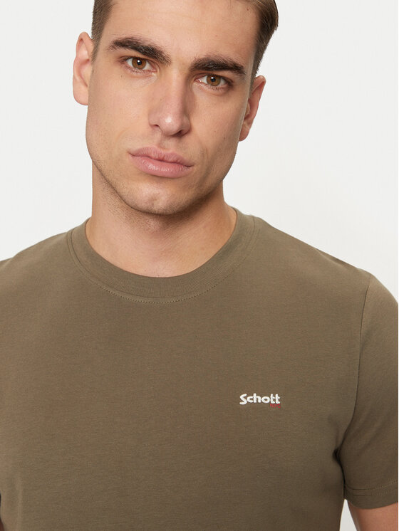 SCHOTT N.Y.C. SCHOTT N.Y.C. T-särk TSCLAWS1 Khakivärviline Regular Fit