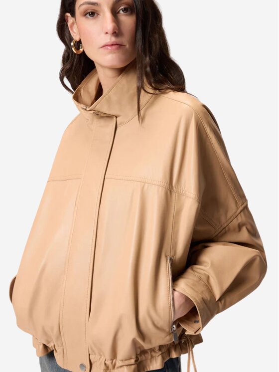 PINKO PINKO Kurtka outdoor BAILEE BLOUSON NAPPA LEGGERA Beżowy Comfortable Fit