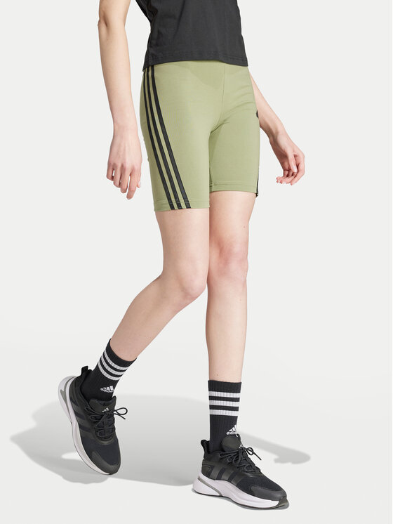 adidas adidas Pantaloni scurți ciclism Future Icons 3-Stripes IY8109 Verde Slim Fit