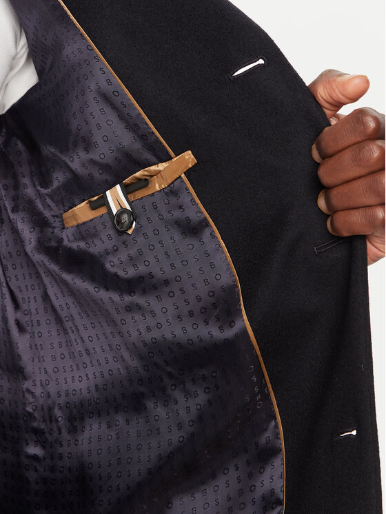 BOSS Boss Vilnonis paltas H-Hyde 50525739 Tamsiai mėlyna Slim Fit