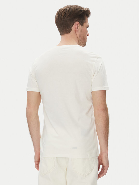 Lee Lee T-Shirt Medium Wobbly 112364535 Biały Regular Fit
