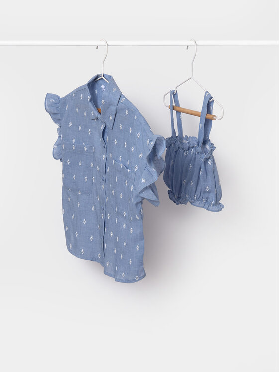 Mayoral Mayoral Bluse 6105 Blau Regular Fit
