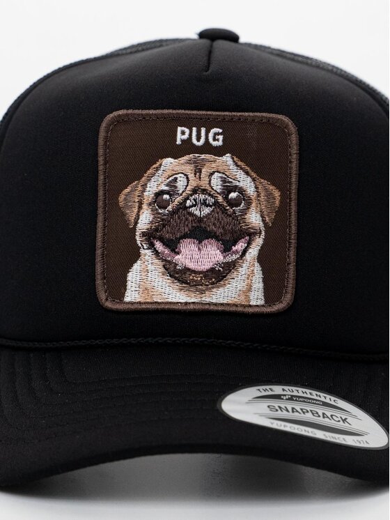 MyStars MyStars Czapka z daszkiem z Mopsem Pug Czarny