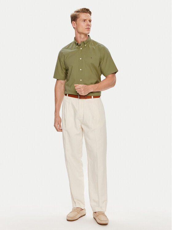 Tommy Hilfiger Tommy Hilfiger Риза MW0MW33809 Зелен Regular Fit