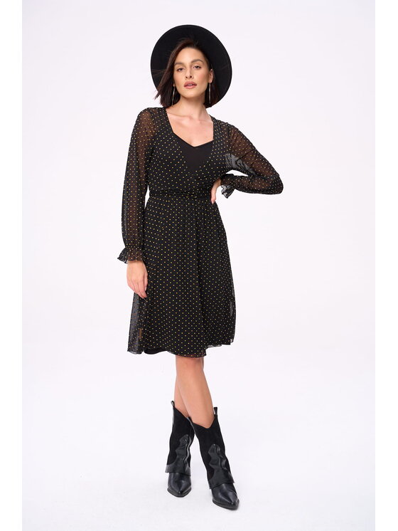 blue shadow blue shadow Sukienka codzienna Sindy Czarny Regular Fit