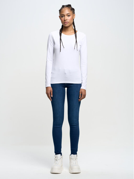 BIG STAR BIG STAR Bluzka classicala_101 Biały Slim Fit