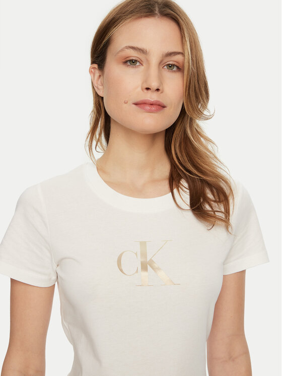 Calvin Klein Jeans Calvin Klein Jeans Tricou Gradient J20J224982 Alb Slim Fit
