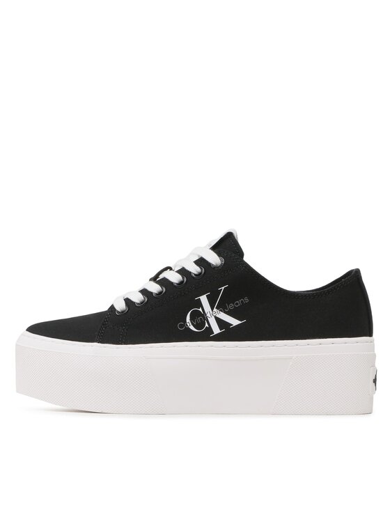 Calvin Klein Jeans Calvin Klein Jeans Teniszcipő Flatform+ Cupsole Low Txt YW0YW01033 Fekete