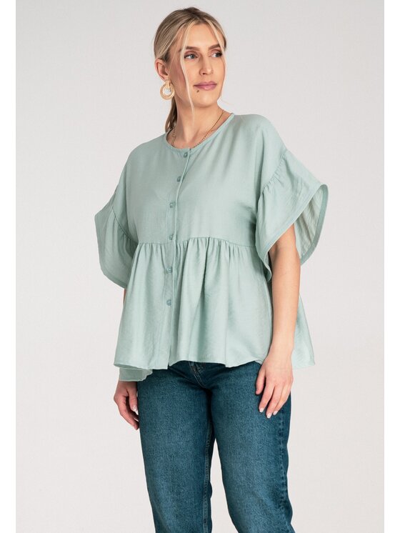 FIGL FIGL Bluzka M1211 Zielony Regular Fit