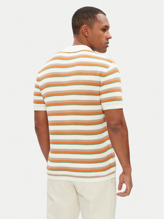 Pepe Jeans Pepe Jeans Тениска с яка и копчета PM702510 Бежов Regular Fit