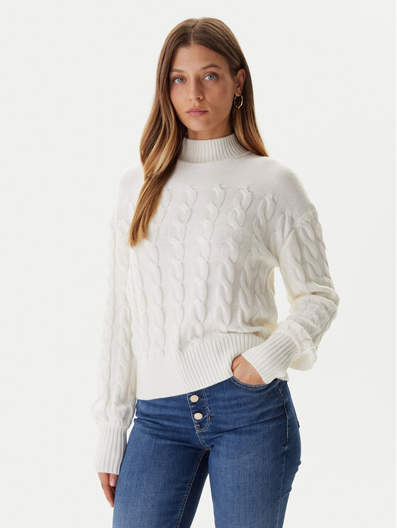 Guess Guess Krekls ar augstu apkakli W5BR30 Z1192 Écru Relaxed Fit