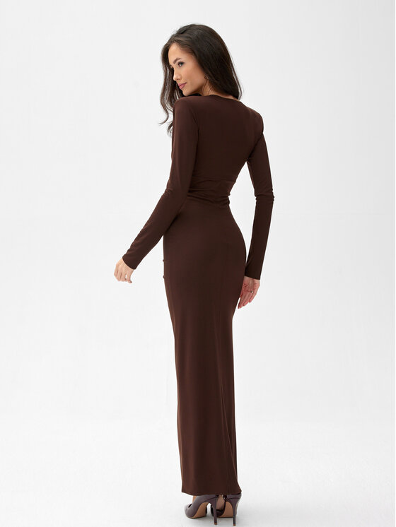 Roco Fashion Roco Fashion Sukienka wieczorowa Eloria Brązowy Slim Fit