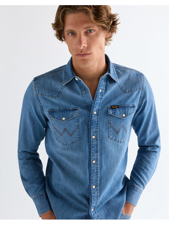 Wrangler Wrangler Koszula WESTERN SHIRT Niebieski Regular Fit