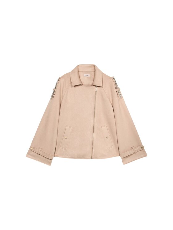 Oltre Oltre Giacca in similpelle R328J000284N022 Écru Regular Fit