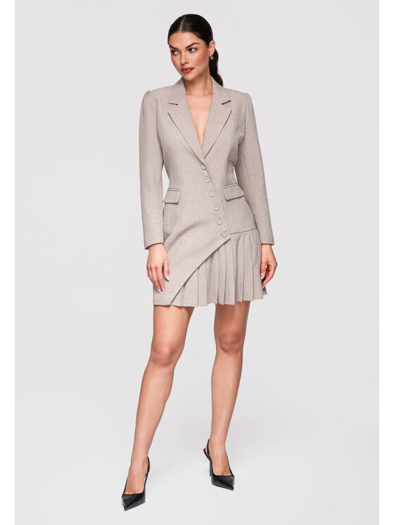 Ombre Ombre Sukienka wieczorowa LA-OM-DLR302 Beżowy Slim Fit