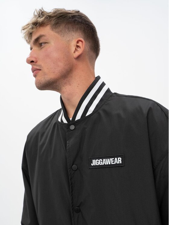 Jigga Wear Jigga Wear Kurtka bomber Kurtka Baseball Męska Czarna / Biała Jigga Wear Crown L Czarny Regular Fit