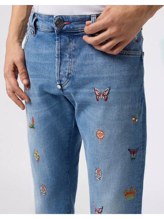 PHILIPP PLEIN PHILIPP PLEIN Jeansy 29788 Niebieski Straight Leg