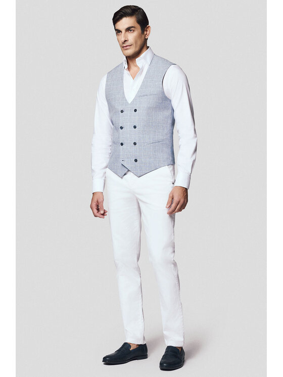 Lancerto Lancerto Kamizelka Dorgali KA131125000003 Niebieski Slim Fit