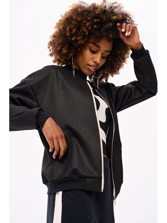 blue shadow blue shadow Kurtka bomber Mambo Czarny Regular Fit