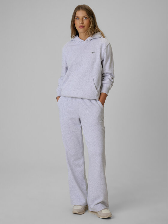 4F 4F Bluza BASIC+ Szary jasny Relaxed Fit