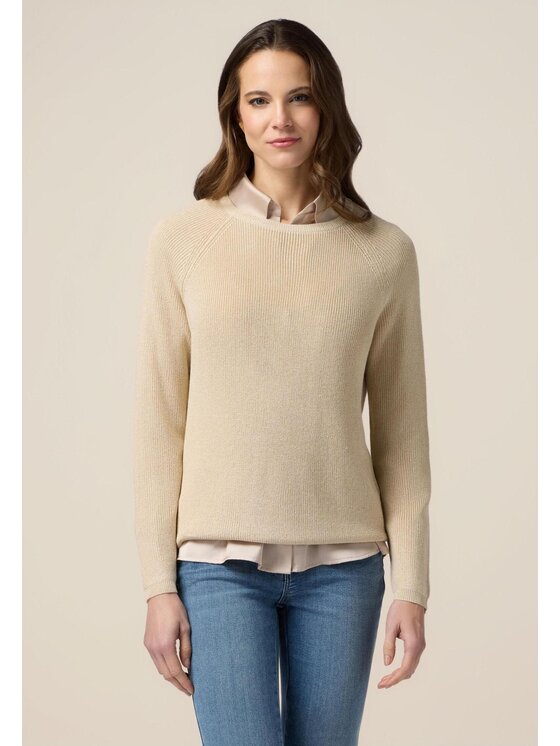 Oltre Oltre Cardigan M064J004790N002 Écru Regular Fit