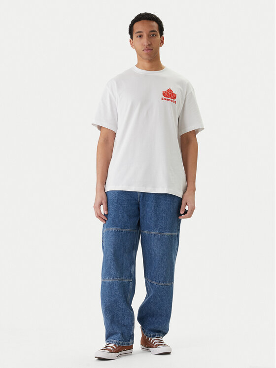 Element Element T-Shirt Sporting ELYZT00569 Biały Relaxed Fit