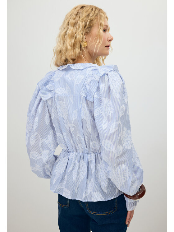 BIZUU BIZUU Košile BLUE FLORAL REGULAR COTTON SHIRT TULLA Modrá Standard Fit